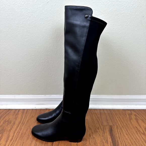 Vince Camuto Karita Over the Knee Boots Black Leather Women Size 5.5 M NEW - Picture 1 of 5